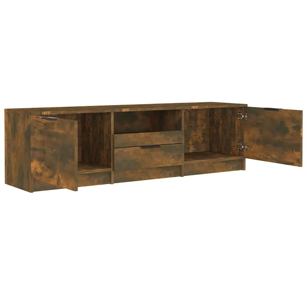 Brown Engineered Wood TV Cabinet with Storage Compartments