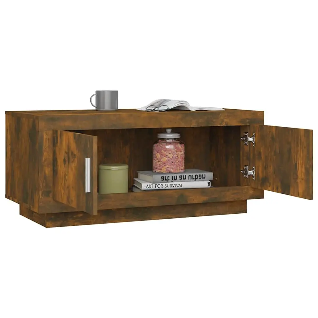 Brown Engineered Wood Coffee Table for Living Room Storage