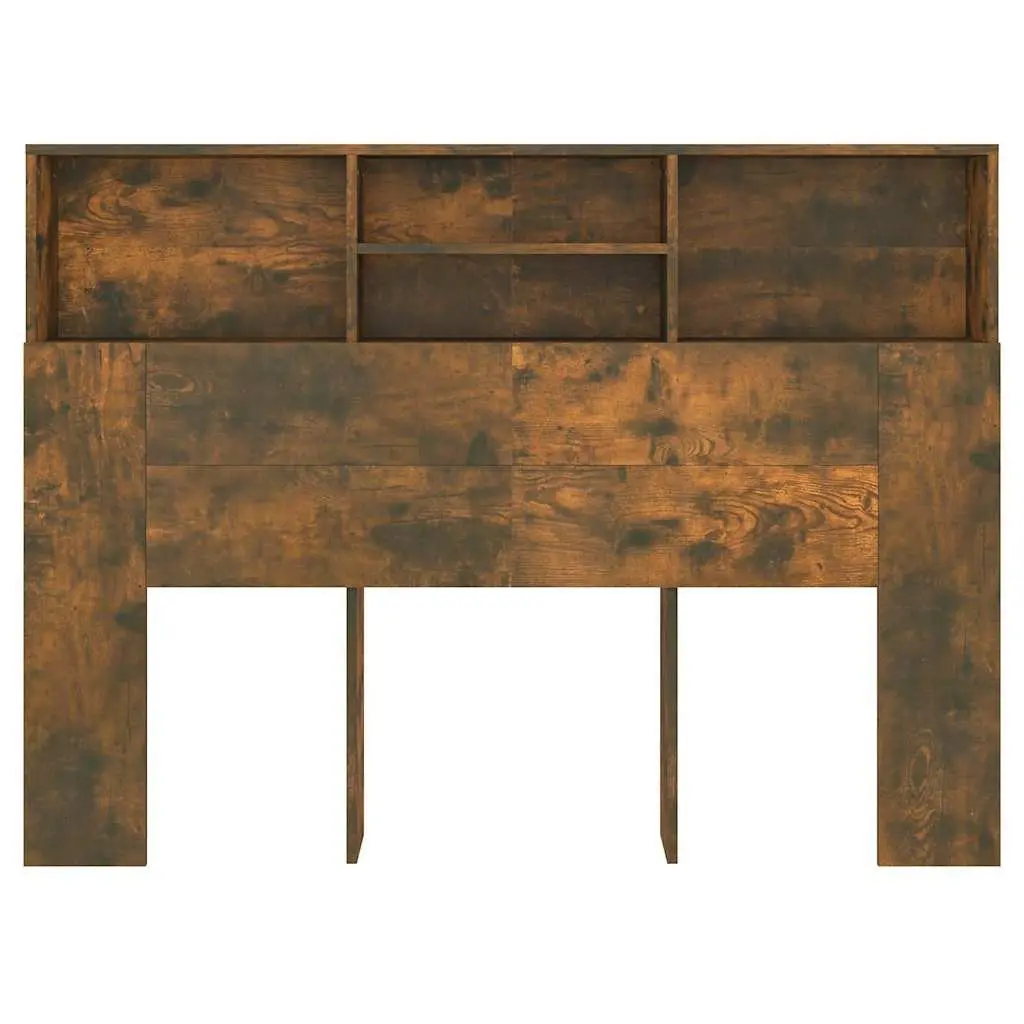 Brown Headboard Cabinet with Storage Solutions