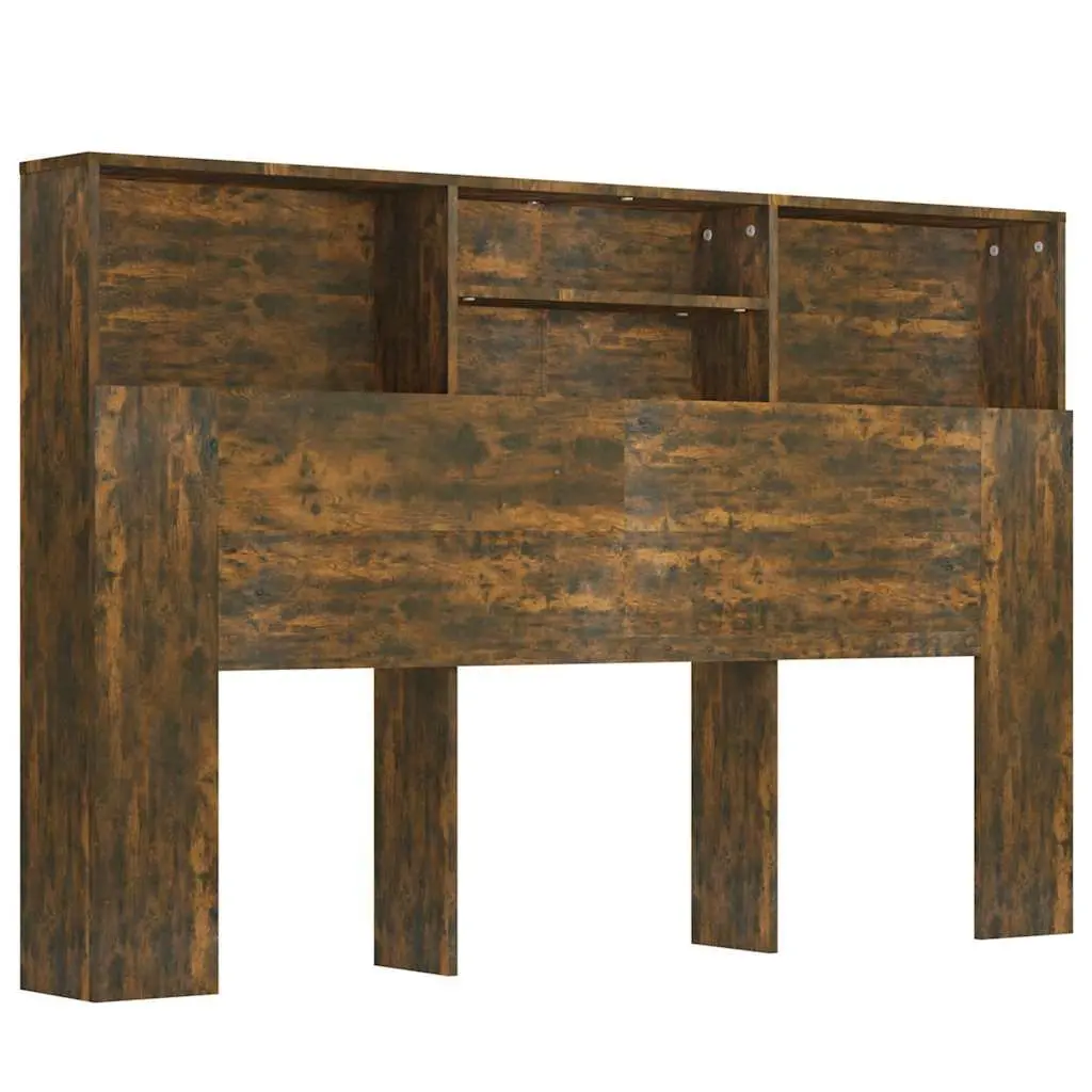 Brown Wall-Mount Headboard Cabinet 160cm