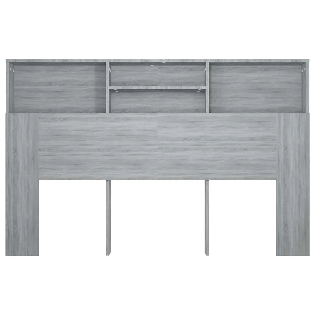 Headboard Cabinet Engineered Wood 160cm Grey