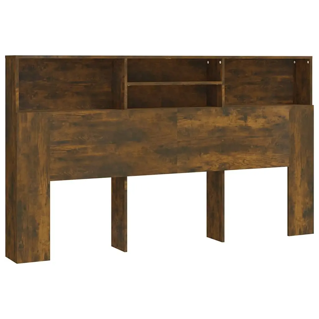 Brown Wall-Mounted Headboard Cabinet for Storage
