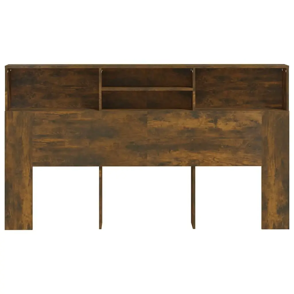 Brown Wall-Mounted Headboard Cabinet for Storage