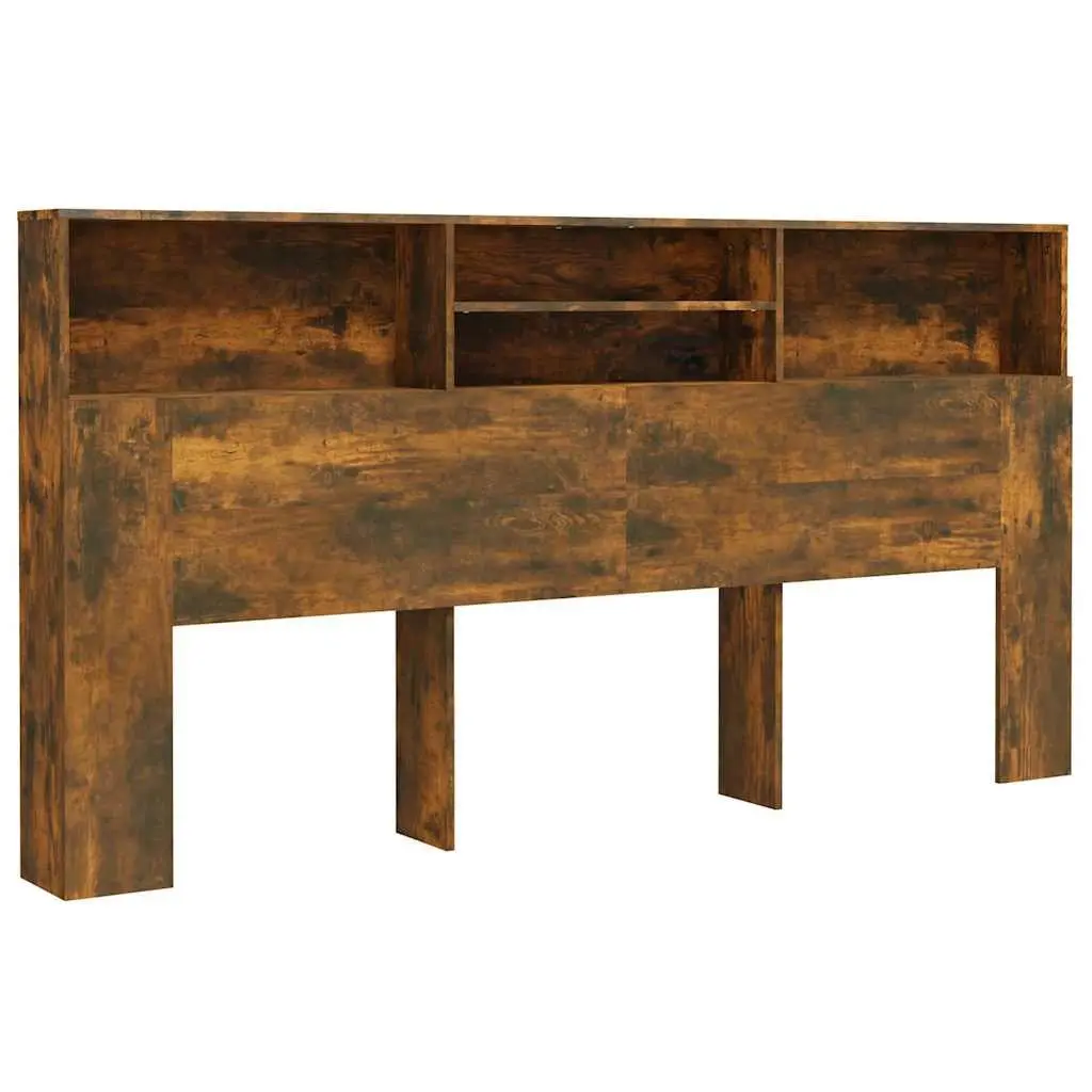 Headboard Cabinet Storage Engineered Wood 200 cm Brown