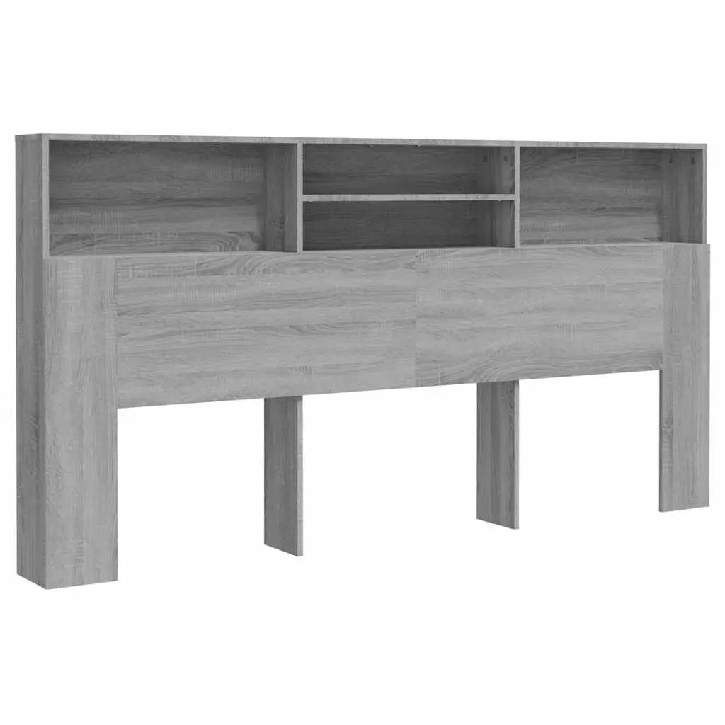 Grey Headboard Cabinet 200cm for Bedroom Storage