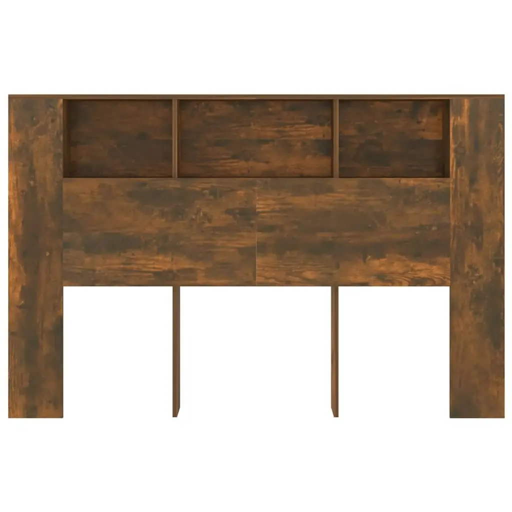 Headboard Cabinet Engineered Wood 160cm Brown Smoked Oak