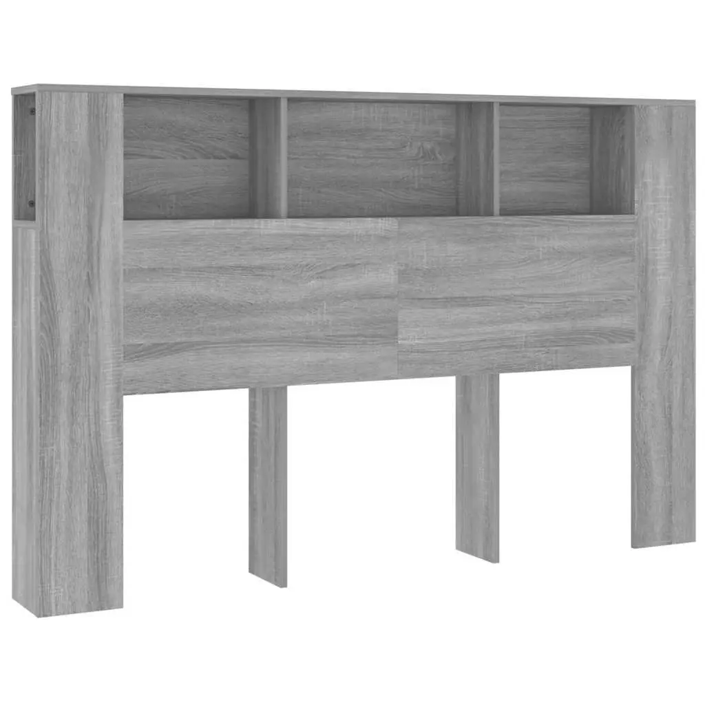 Grey Headboard Cabinet with Ample Storage