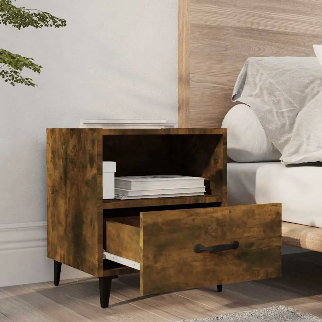 Bedside Cabinets 2 pcs Engineered Wood Nightstands Drawers Shelves Storage