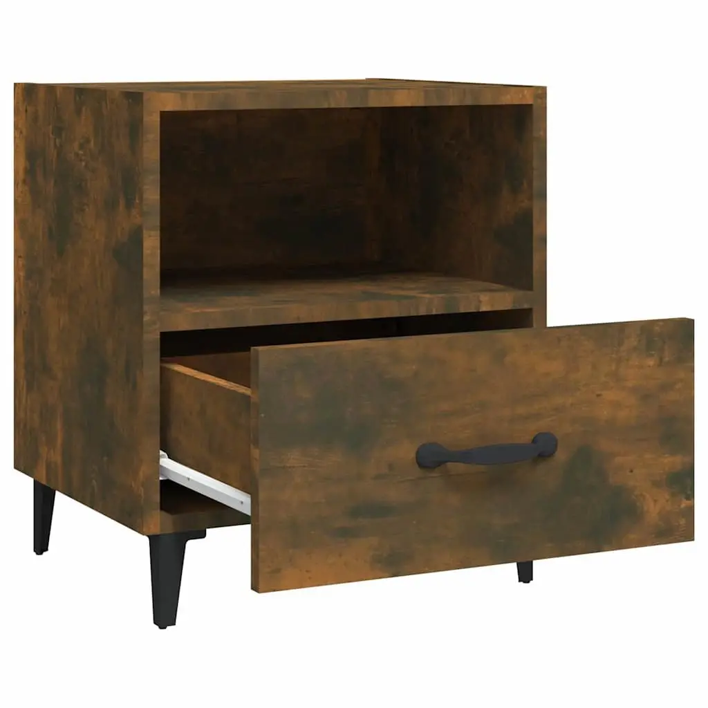 Bedside Cabinets 2 pcs Engineered Wood Nightstands Drawers Shelves Storage