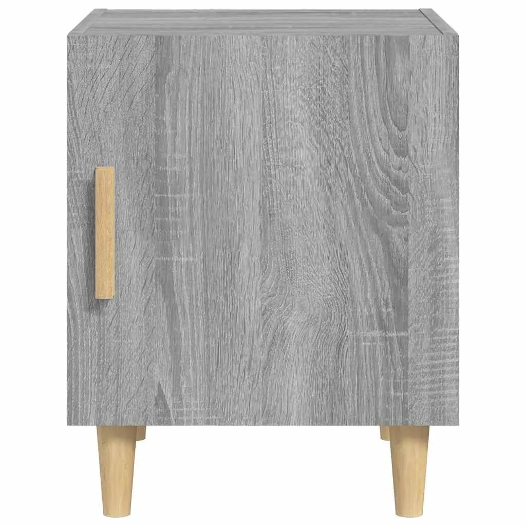 Grey Engineered Wood Bedside Cabinet with Storage Door