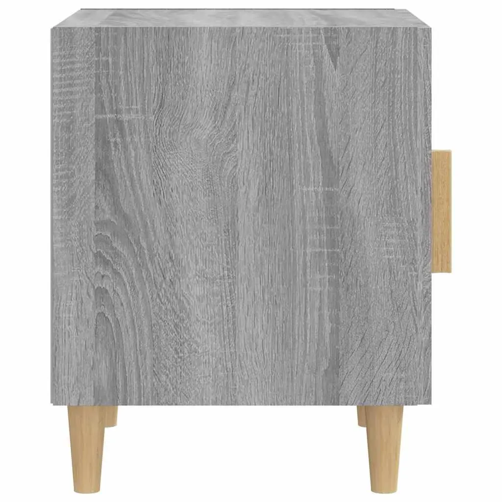 Grey Engineered Wood Bedside Cabinet with Storage Door