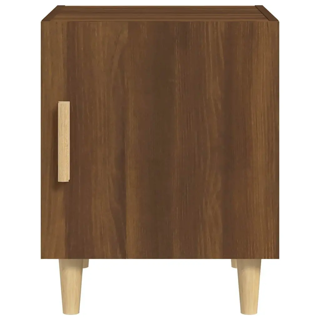 Brown Engineered Wood Bedside Cabinet with Storage Door