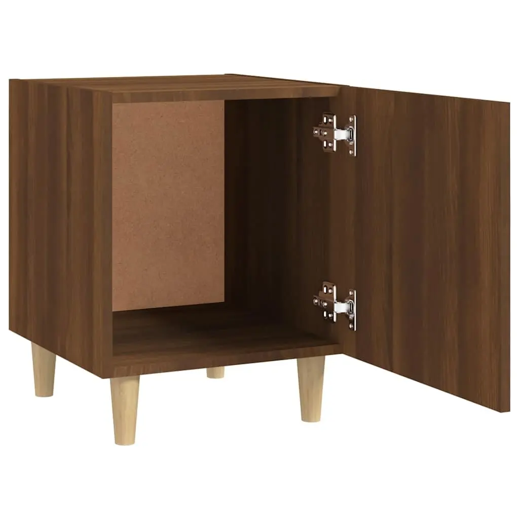 Brown Engineered Wood Bedside Cabinet with Storage Door