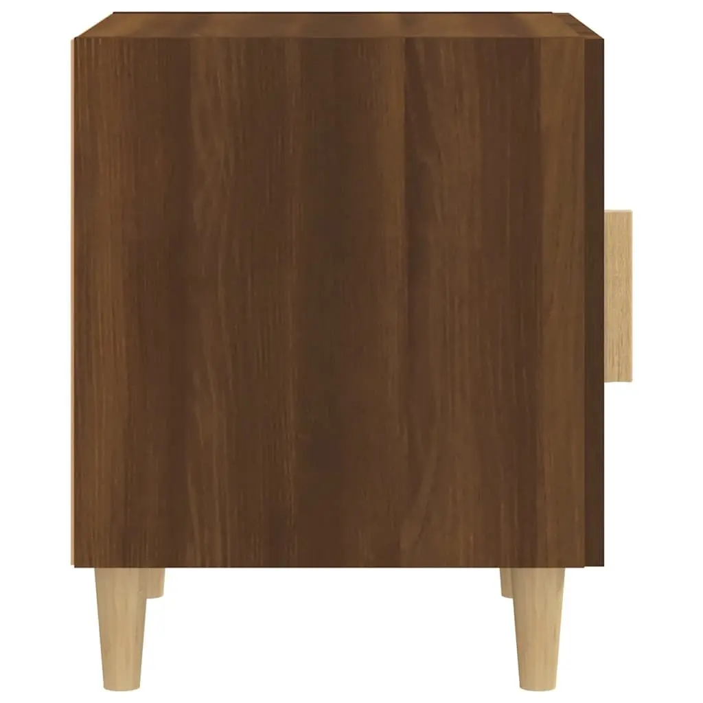 Brown Engineered Wood Bedside Cabinet with Storage Door