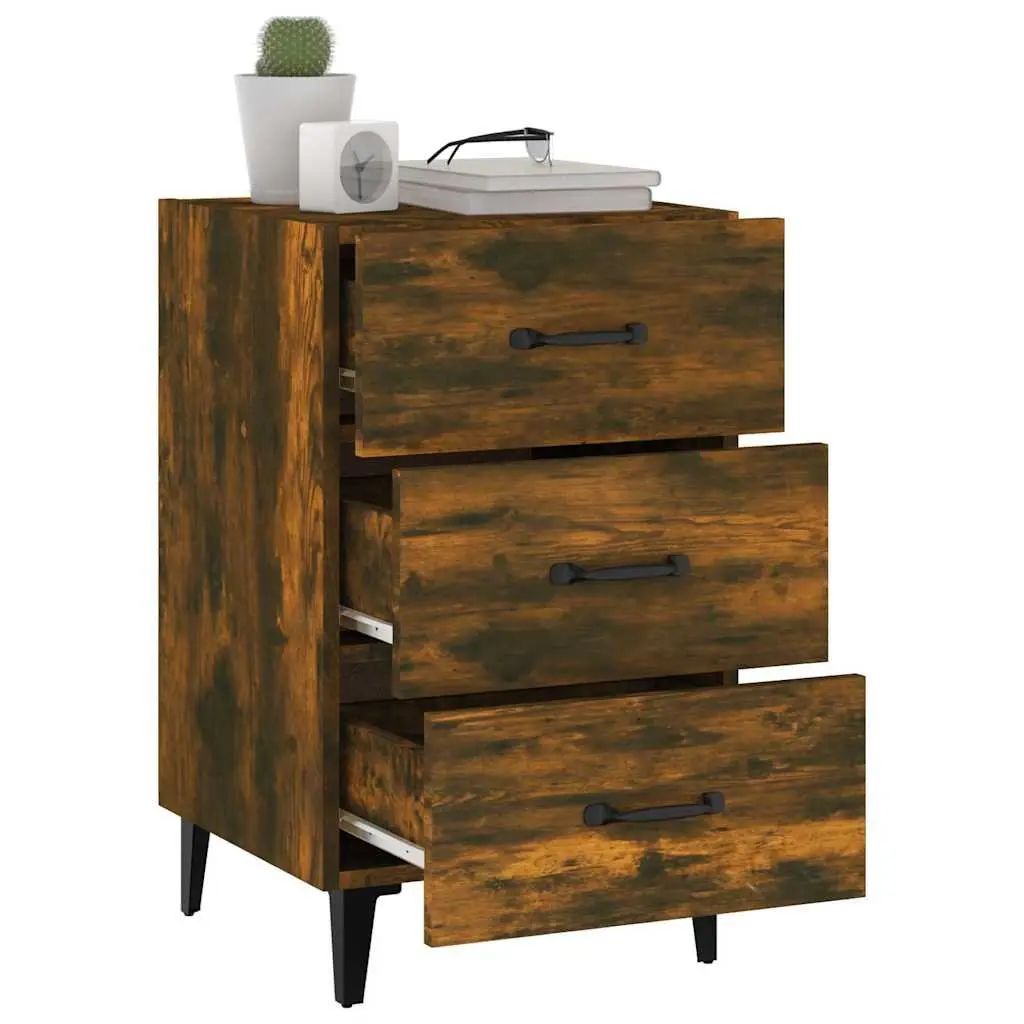 Brown Bedside Cabinet with 3 Drawers