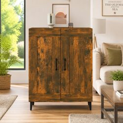 Elegant Brown Engineered Wood Sideboard Storage Cabinet