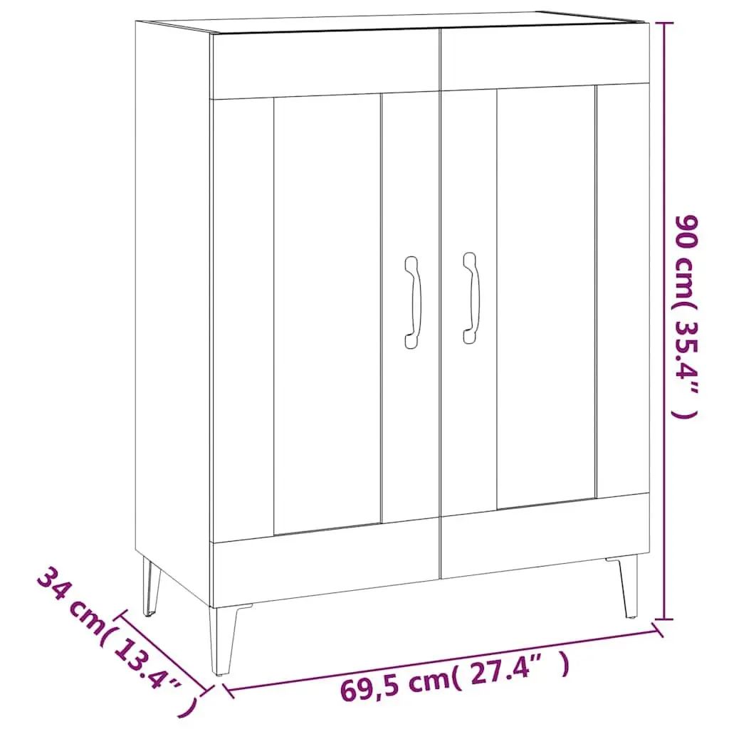 Brown Engineered Wood Sideboard Storage Cabinet