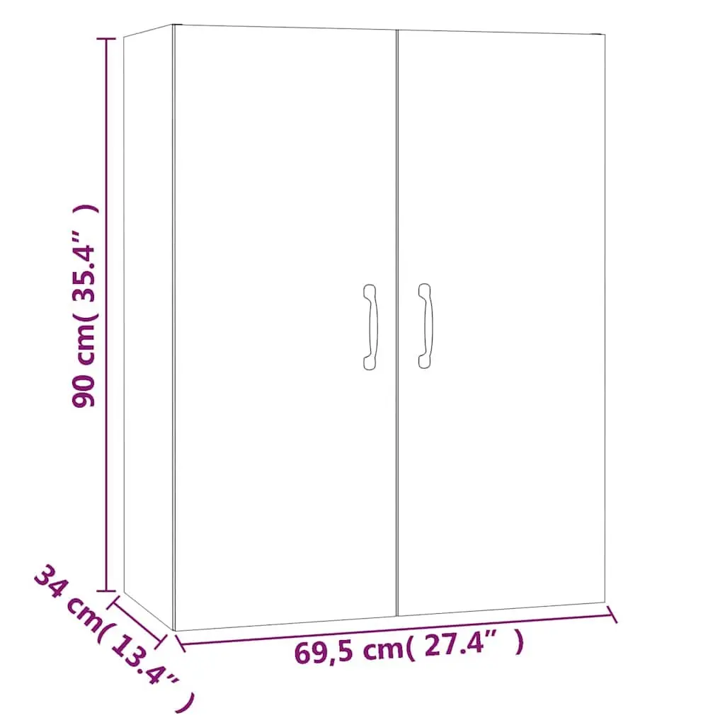 2 Door Wall-Mounted Hanging Storage Cabinet