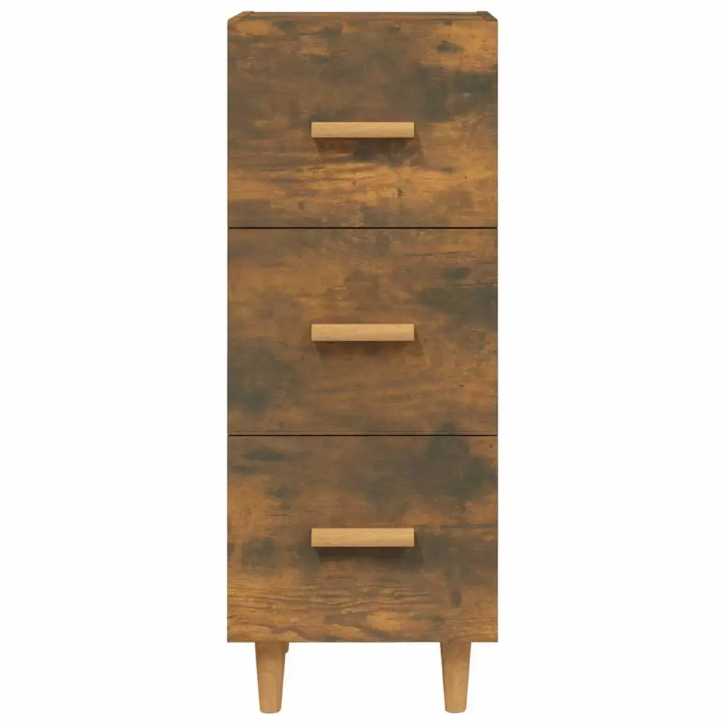 Brown Engineered Wood Sideboard with 3 Drawers