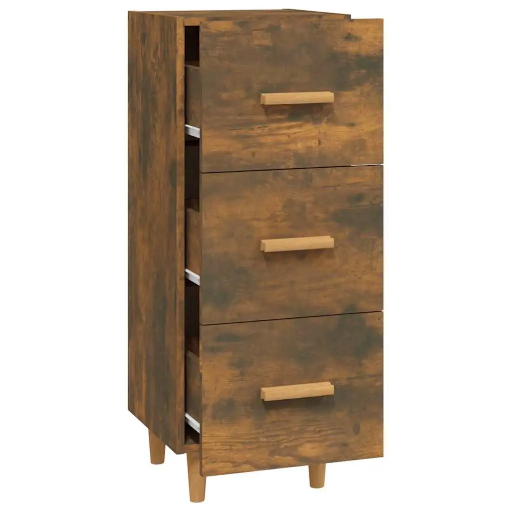Brown Engineered Wood Sideboard with 3 Drawers