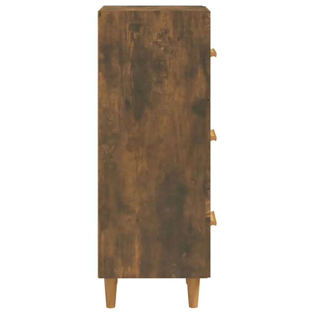 Brown Engineered Wood Sideboard with 3 Drawers