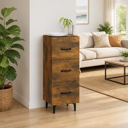 Elegant Brown Engineered Wood Sideboard Storage Cabinet