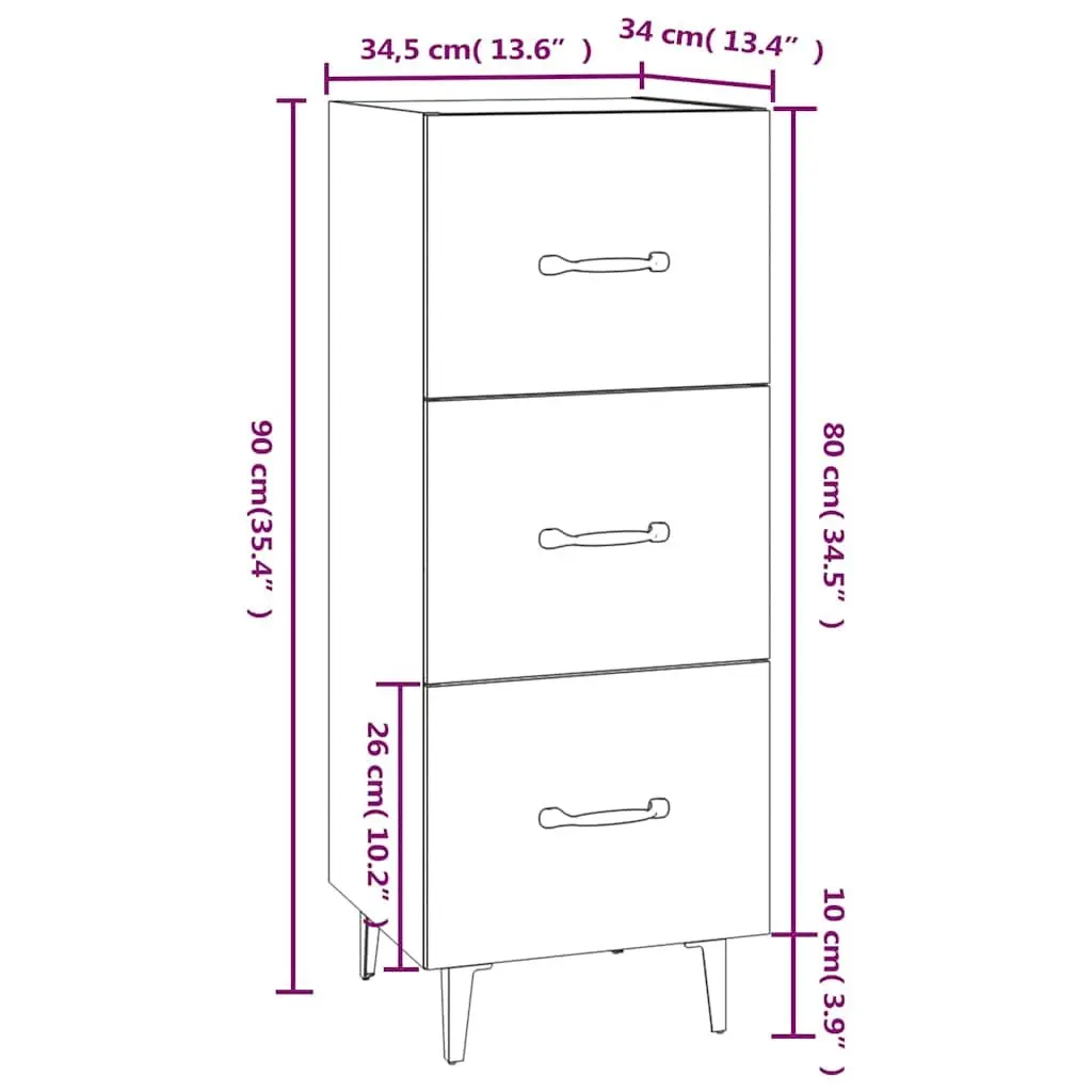 Brown Engineered Wood Sideboard Storage Cabinet