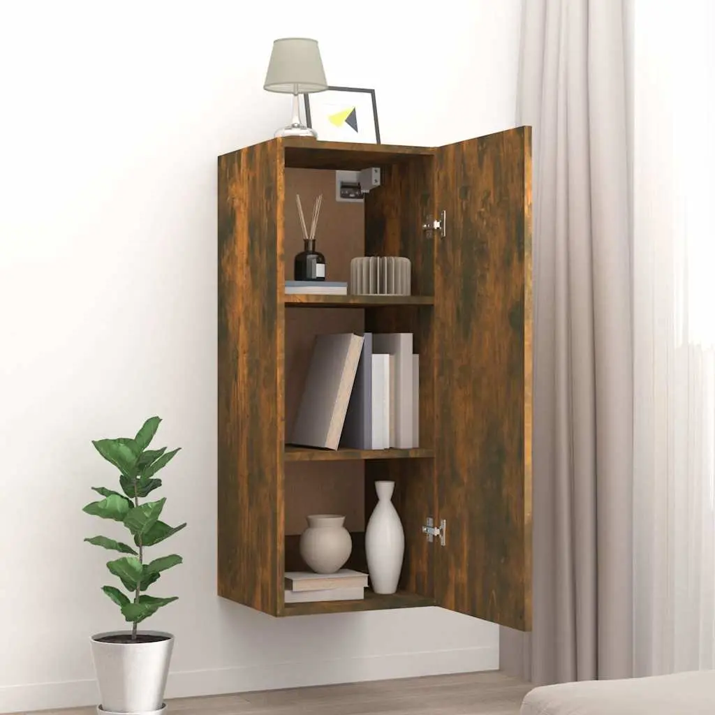 Hanging Wall Cabinet Engineered Wood 34.5x34x90 cm Brown Storage Organizer