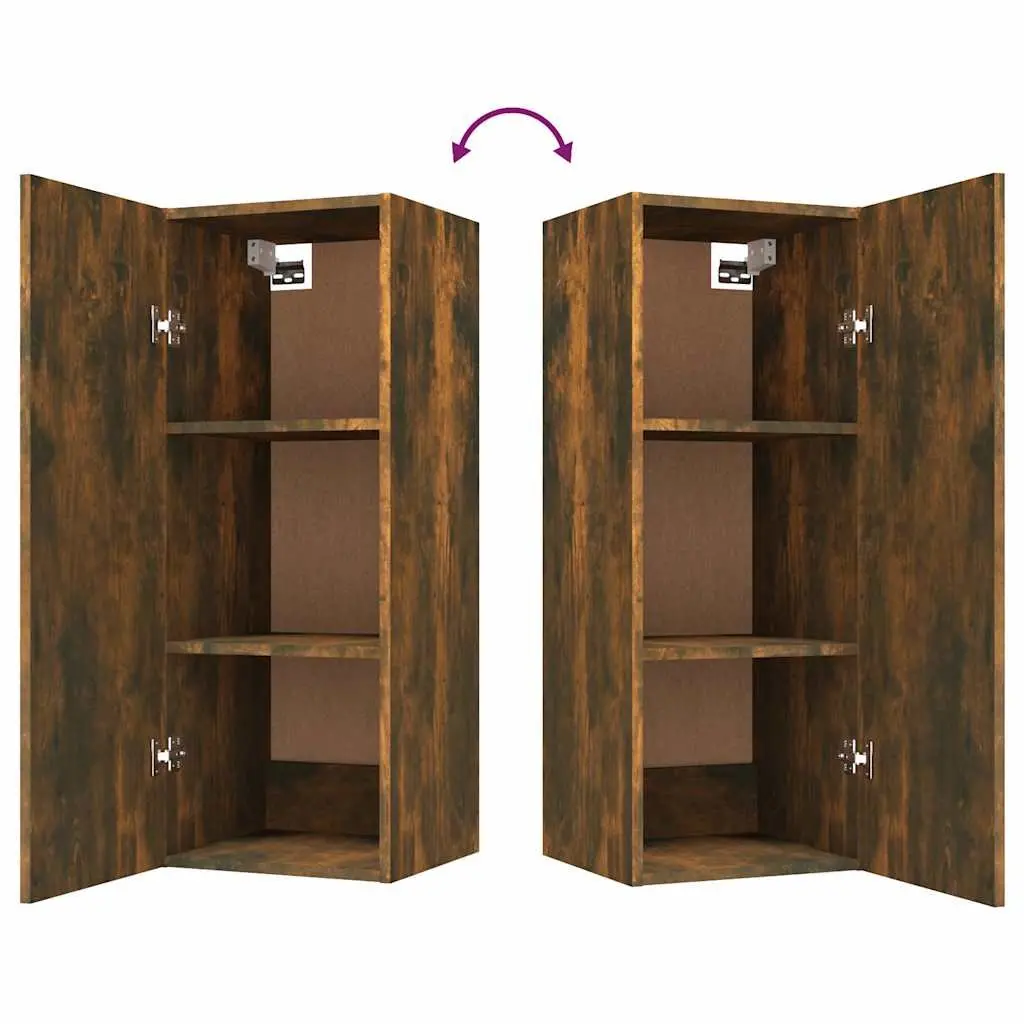 Hanging Wall Cabinet Engineered Wood 34.5x34x90 cm Brown Storage Organizer