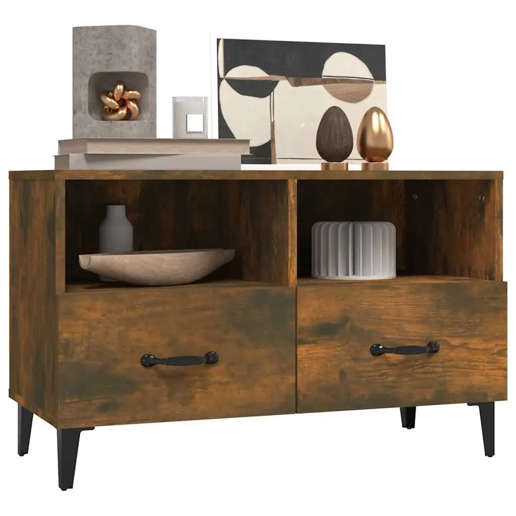 Brown Engineered Wood TV Cabinet with Drawers
