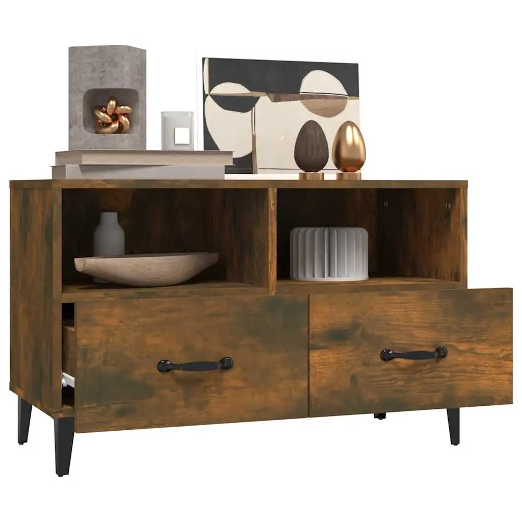 Brown Engineered Wood TV Cabinet with Drawers