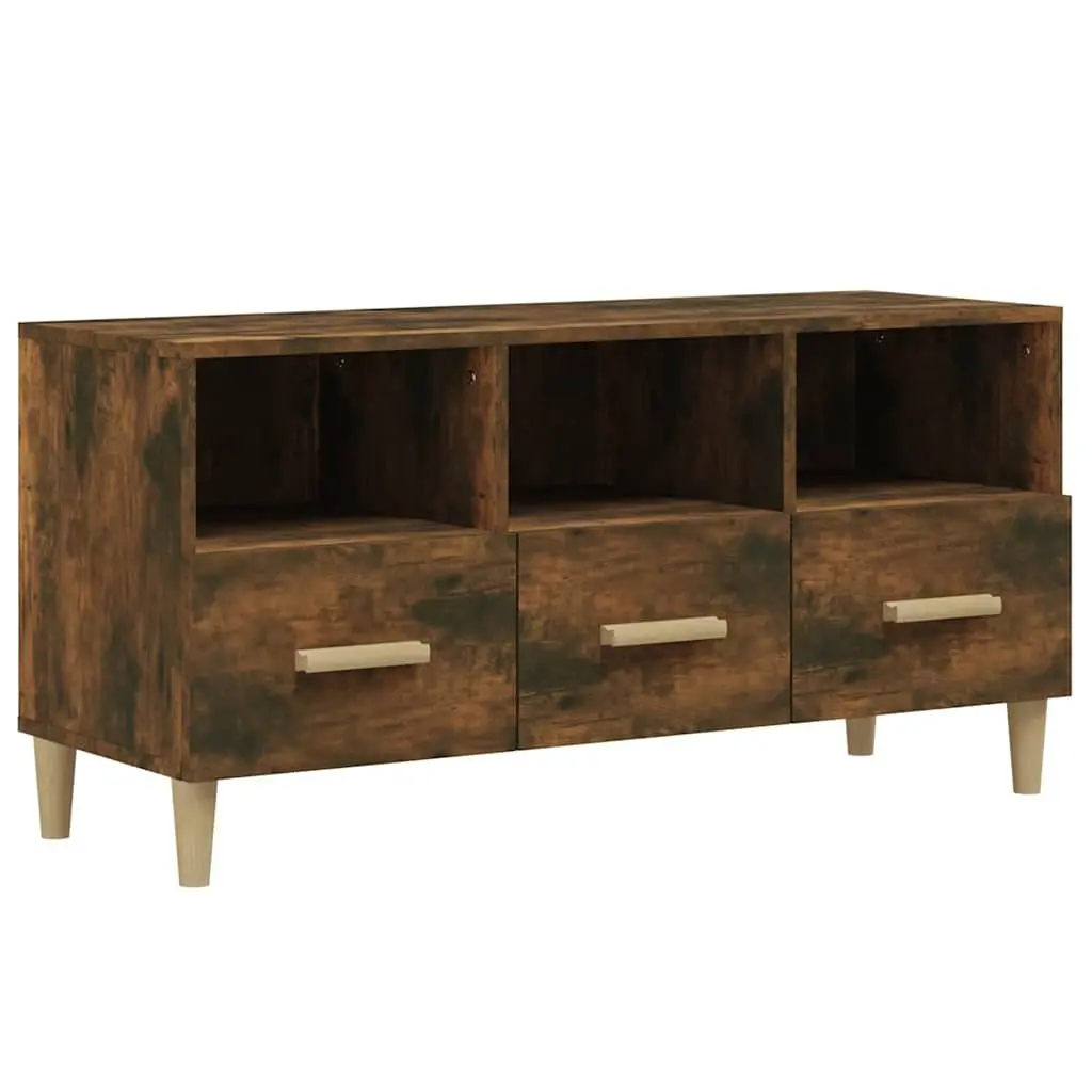 Engineered Wood TV Cabinet with Ample Storage in Brown