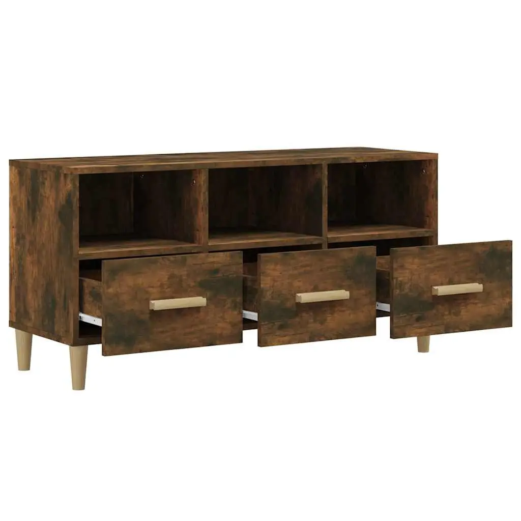 Engineered Wood TV Cabinet with Ample Storage in Brown