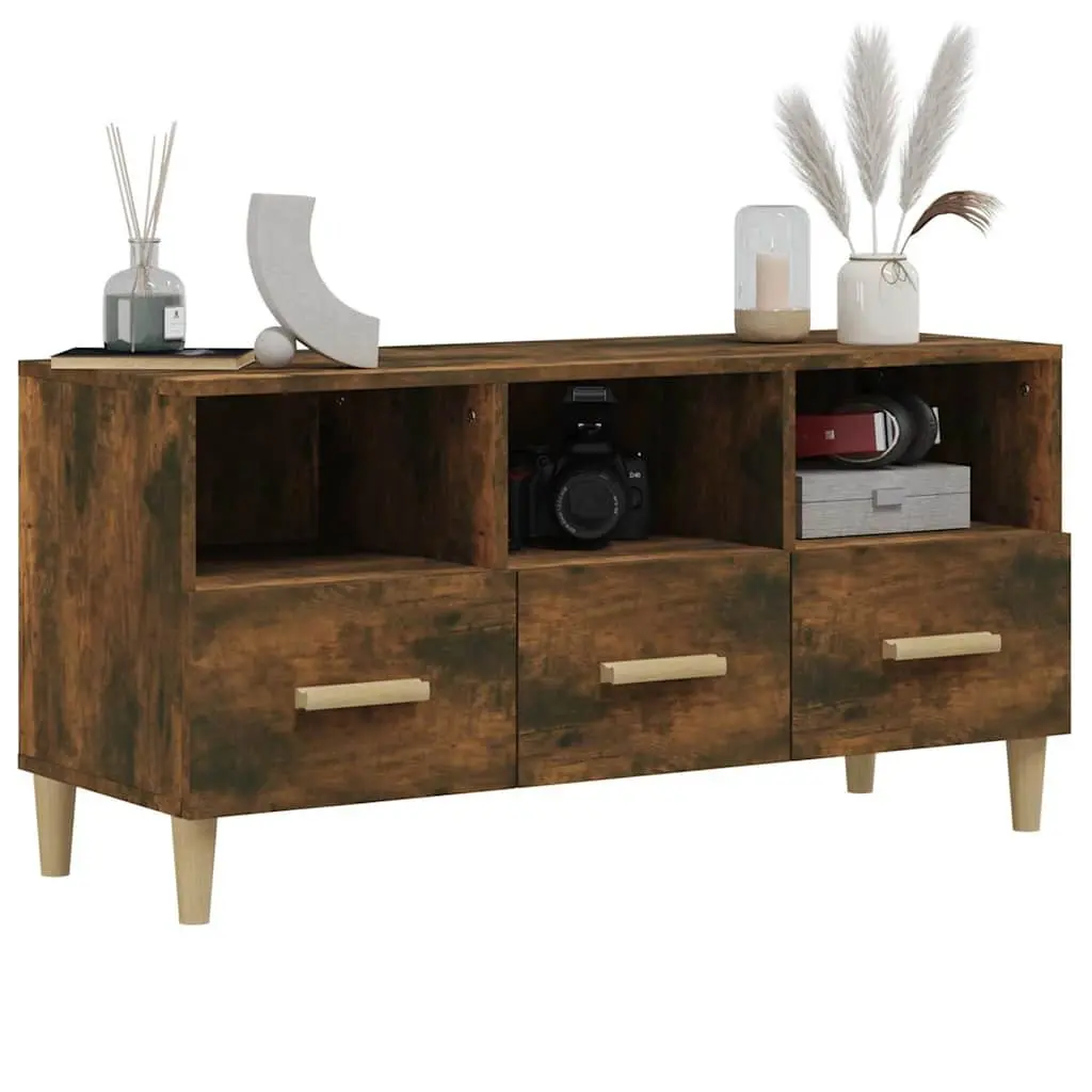 Engineered Wood TV Cabinet with Ample Storage in Brown