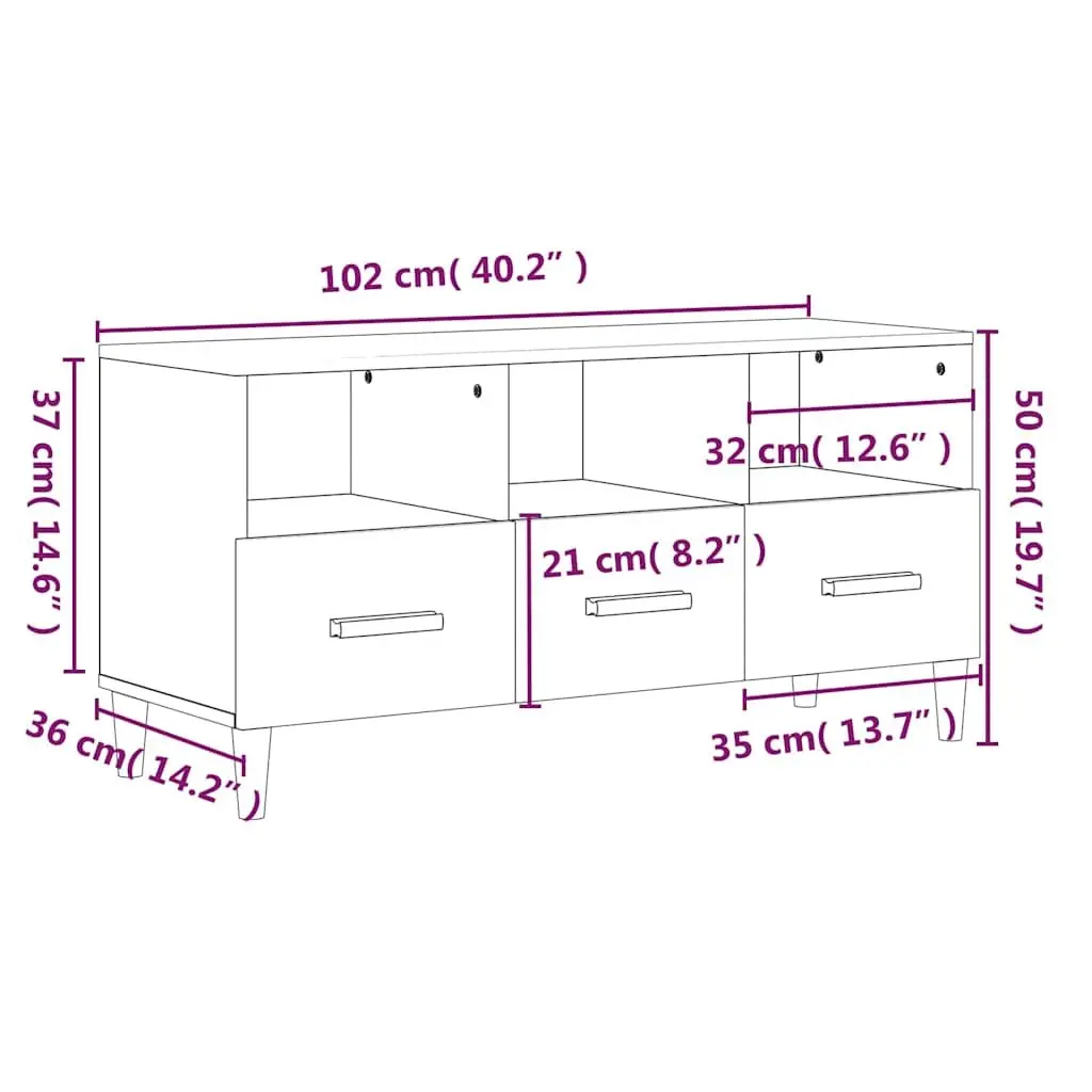 Engineered Wood TV Cabinet with Ample Storage in Brown