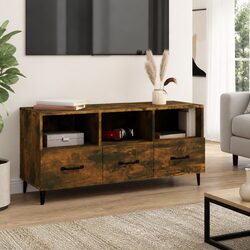 Engineered Wood TV Cabinet in Smoked Oak Brown