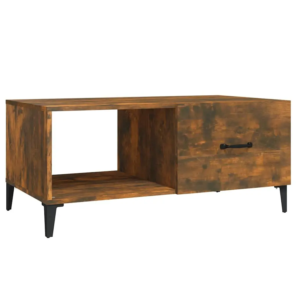 Smoked Oak Coffee Table with Storage Solutions