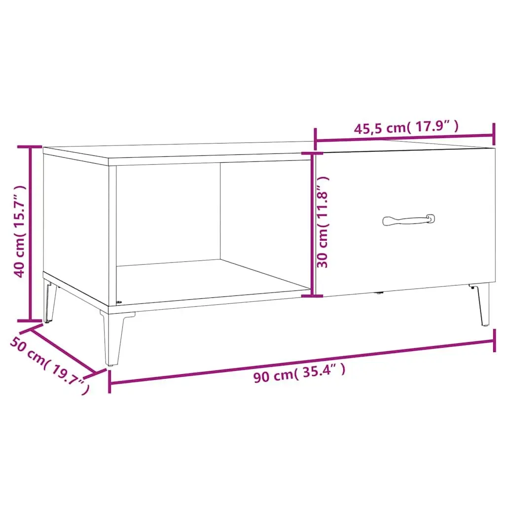 Smoked Oak Coffee Table with Storage Solutions