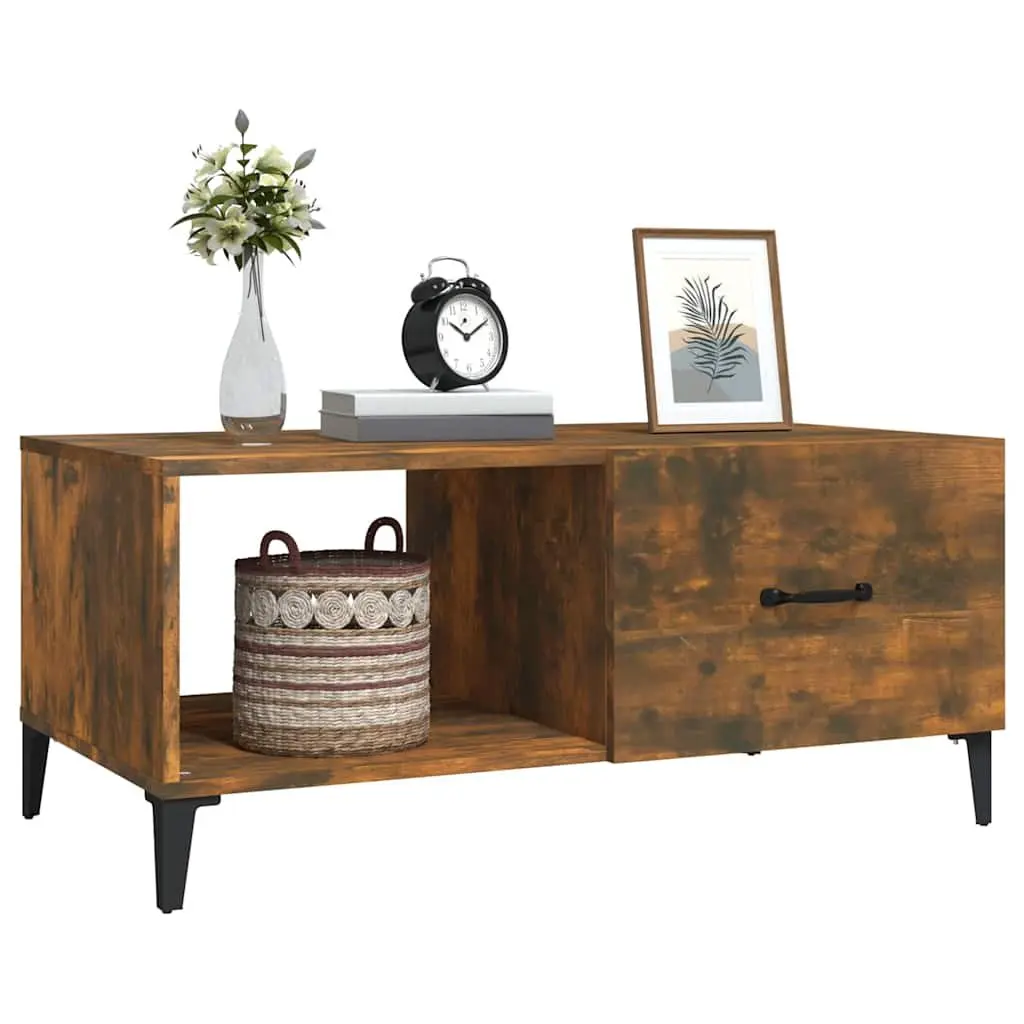Smoked Oak Coffee Table with Storage Solutions
