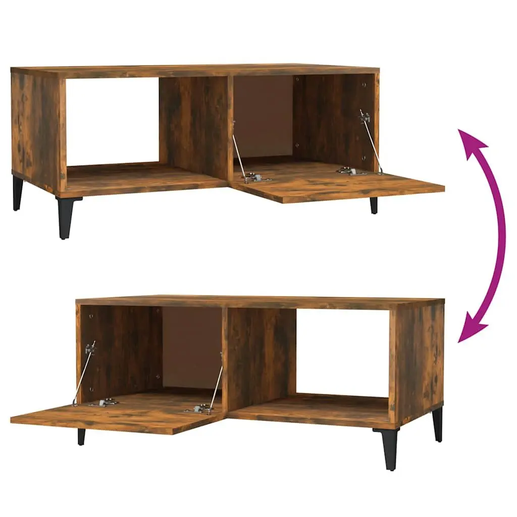 Smoked Oak Coffee Table with Storage Solutions