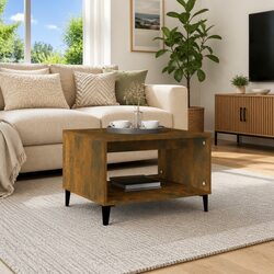Stylish Coffee Table with Storage Space Brown Wood