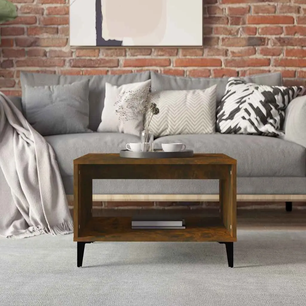 Coffee Table with Storage Space Brown Wood