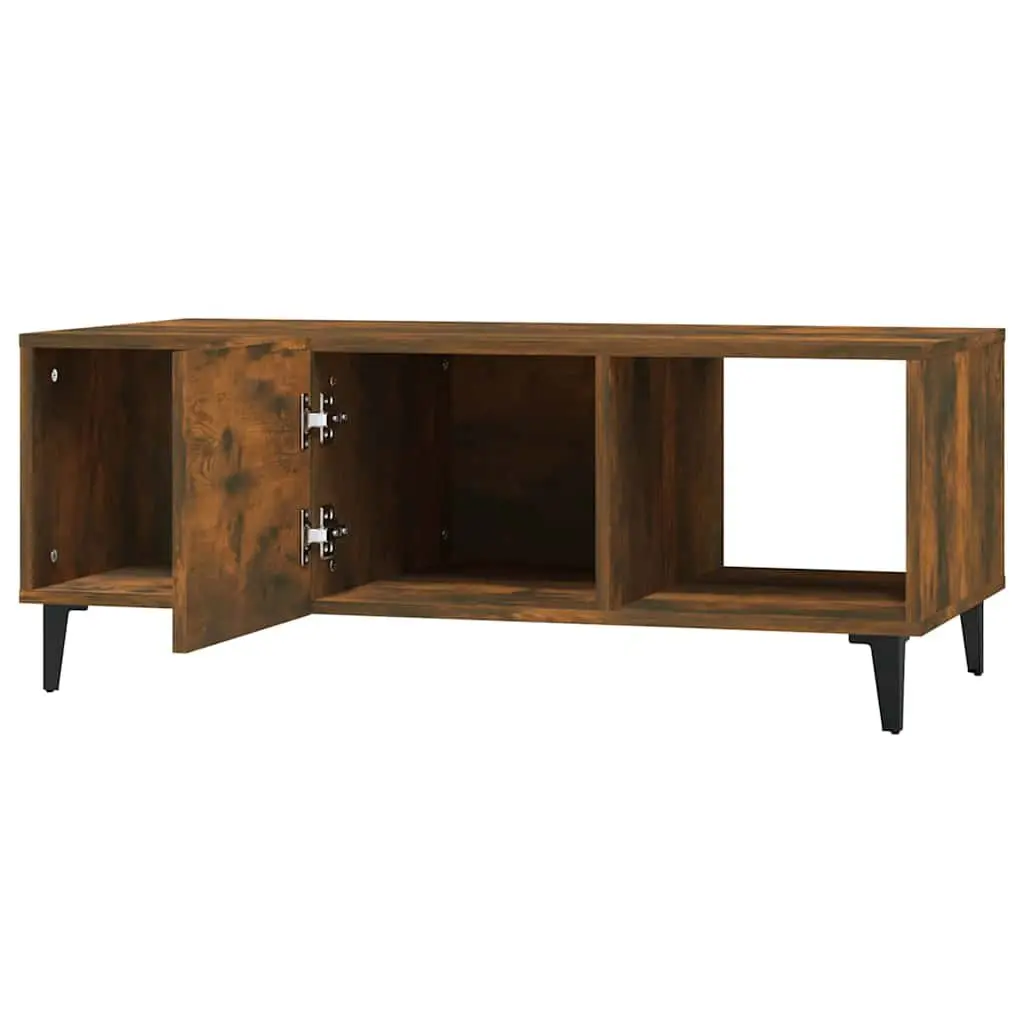 Brown Engineered Wood Coffee Table with Storage