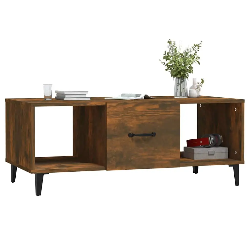 Brown Engineered Wood Coffee Table with Storage