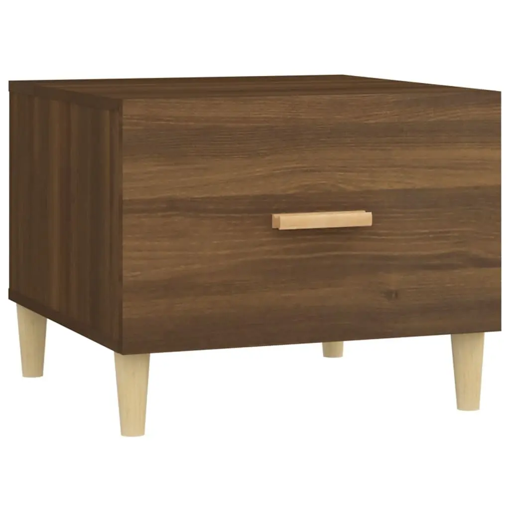 Brown Coffee Tables Set with Drawers 50x50x40 cm