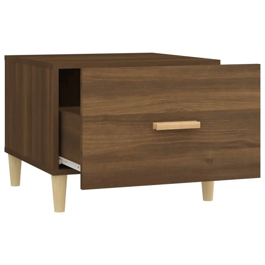 Brown Coffee Tables Set with Drawers 50x50x40 cm