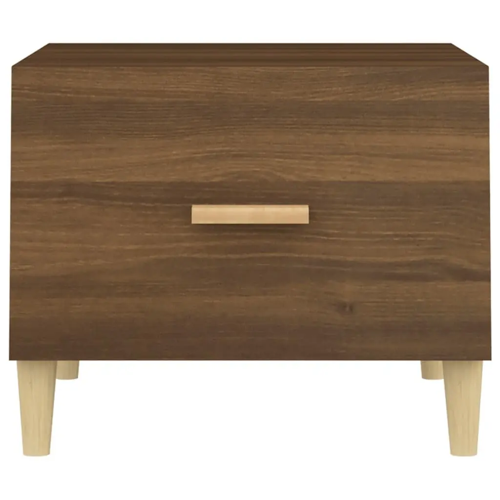 Brown Coffee Tables Set with Drawers 50x50x40 cm