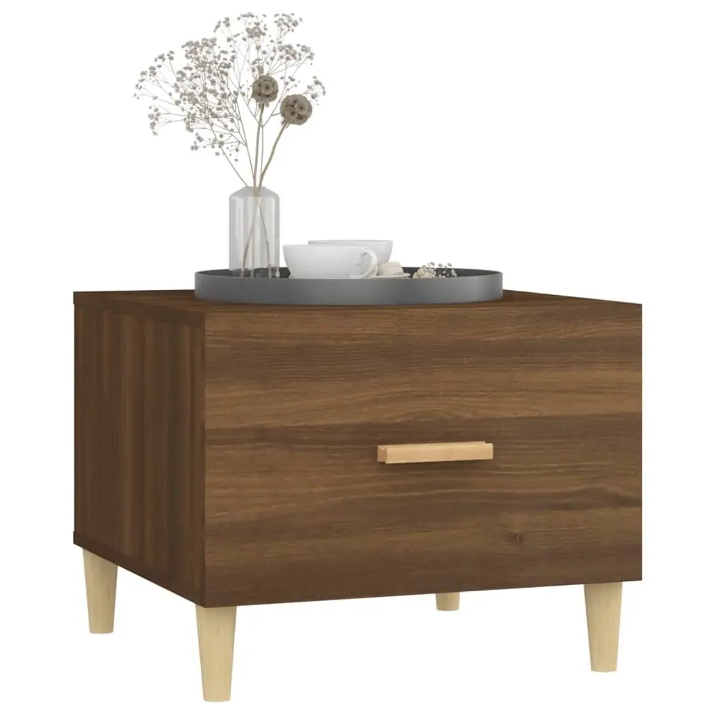 Brown Coffee Tables Set with Drawers 50x50x40 cm