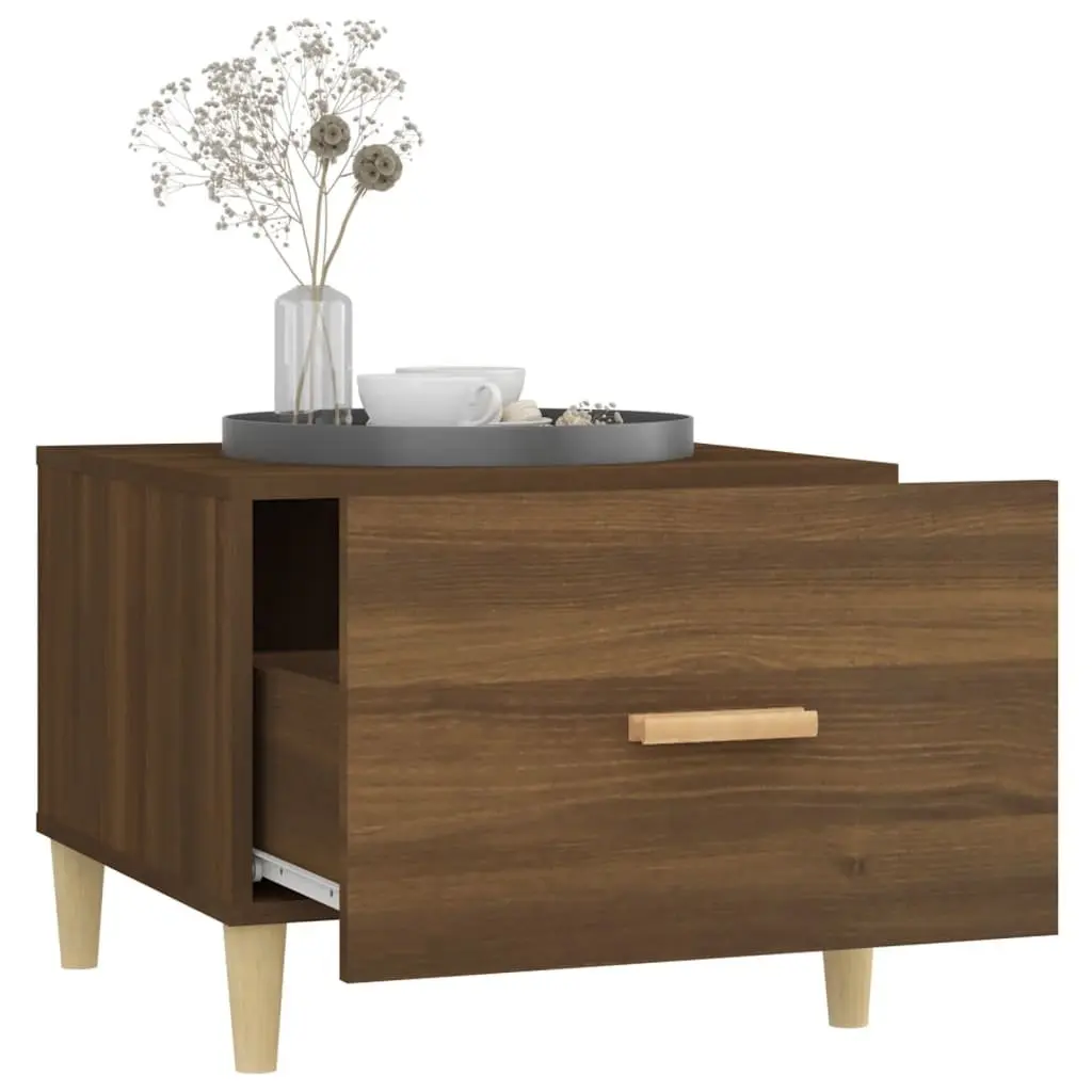Brown Coffee Tables Set with Drawers 50x50x40 cm