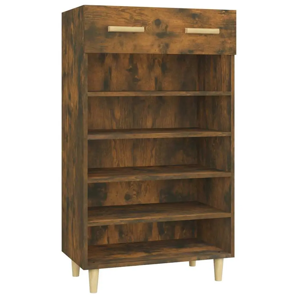 Brown Shoe Cabinet with 5 Compartments